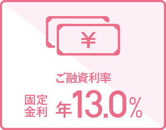 ご融資利率 固定金利 年13.0%