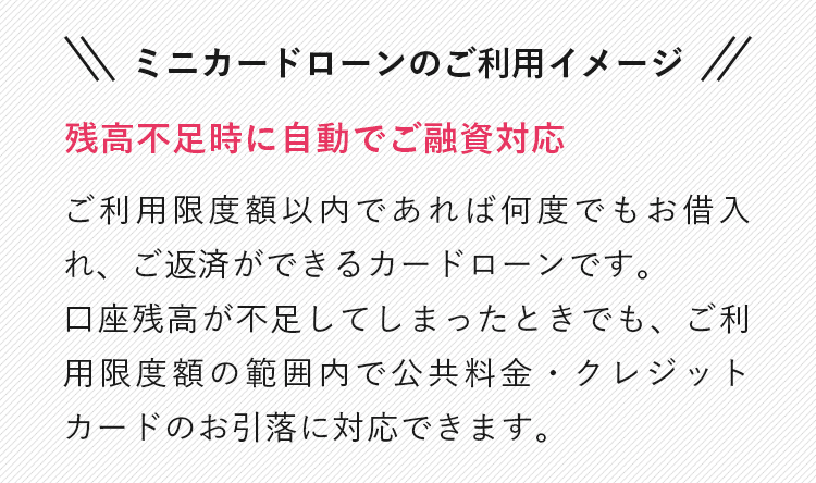 ミニカードローンのご利用イメージ