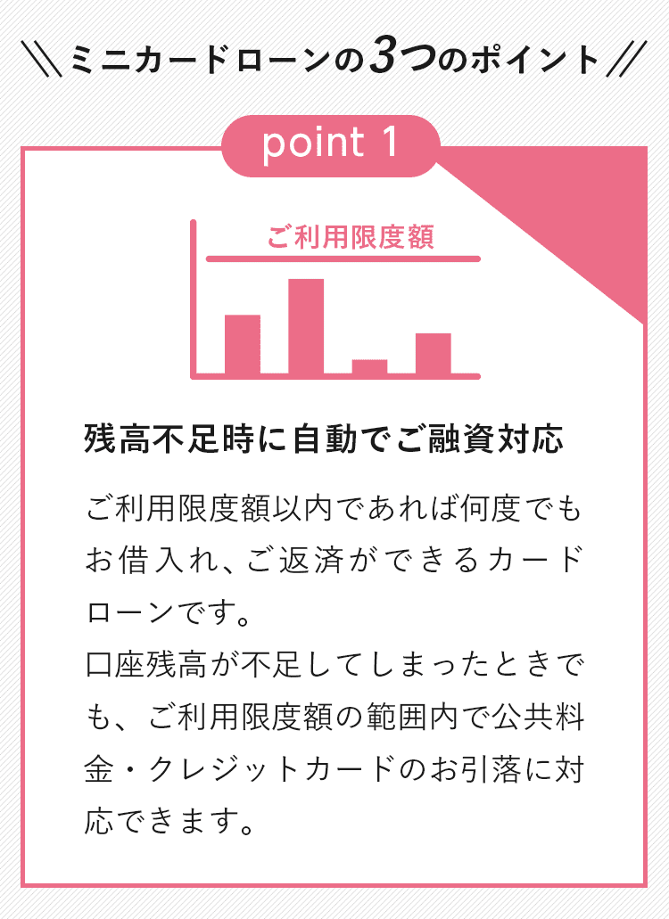 残高不足時に自動でご融資対応