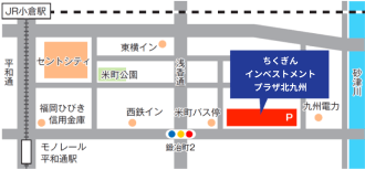 地図：ちくぎんインベストメントプラザ北九州
