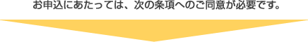 お申込みにあたっては、次の条項へのご同意が必要です。