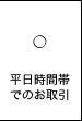 ○平日時間帯でのお取引